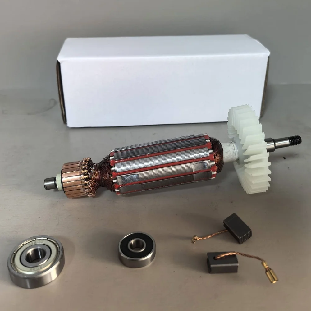 Angle Grinder-Rotor With 6292 And 607 Bearings Carbon Brushes 160.5mm/6.31in-Rotor Power Tools Replacement Accessories