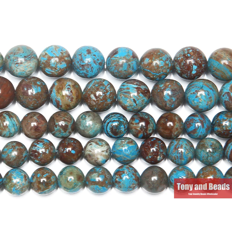 Natural Stone Blue Crazy Lace Agate Round Loose Beads 4 6 8 10 12MM Pick Size For Jewelry Making