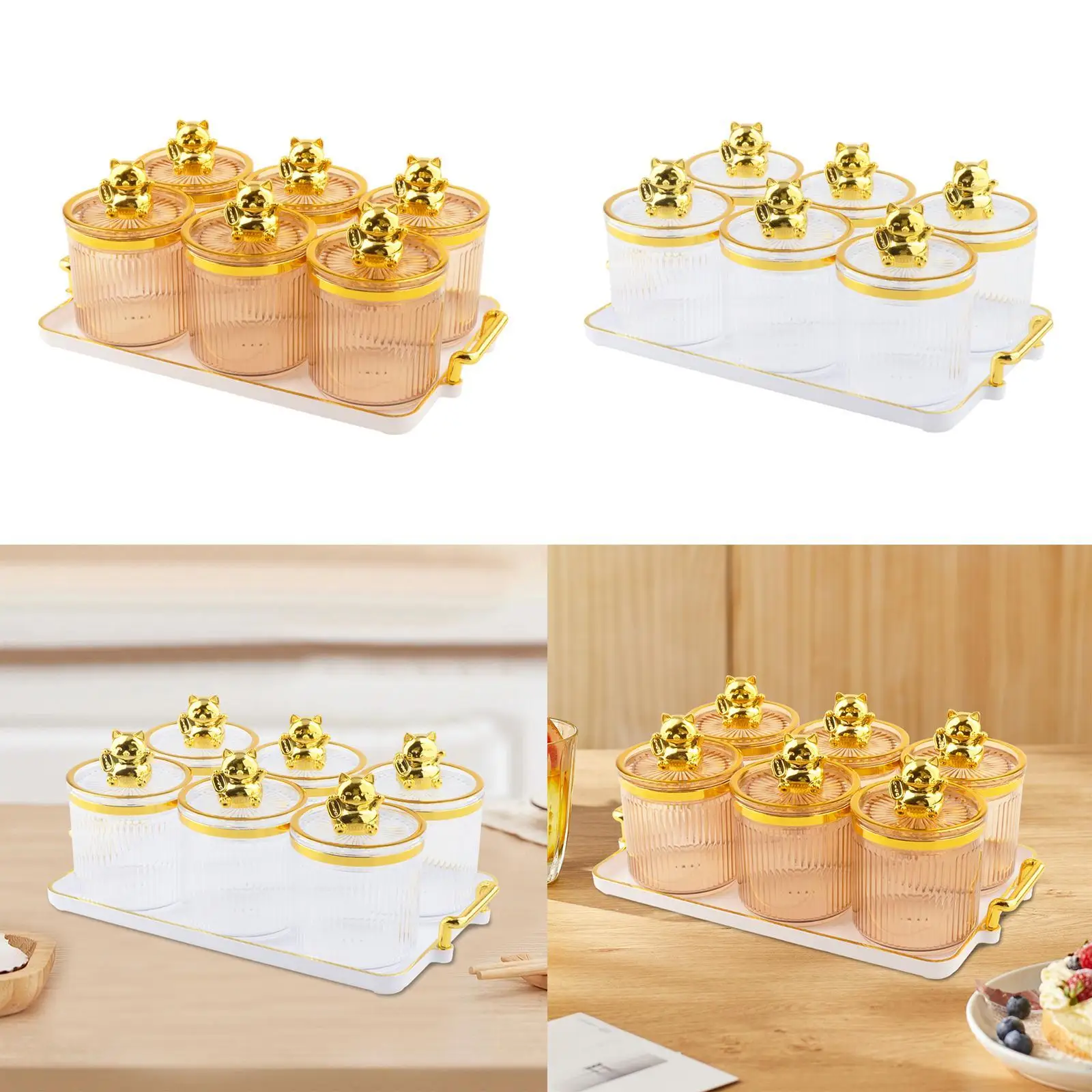 

Kitchen Spice Jars 6 Grids Dry Fruit Jars with Lid for Party Wedding Holiday