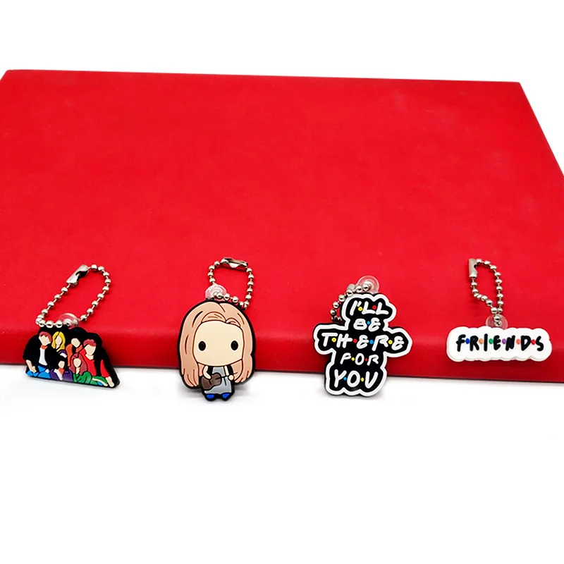 28PCS Set Keychain Old Friends Character Keyring fit Fans Souvenir Car key Accessories Cup Handle Pendant Friends Key Gifts
