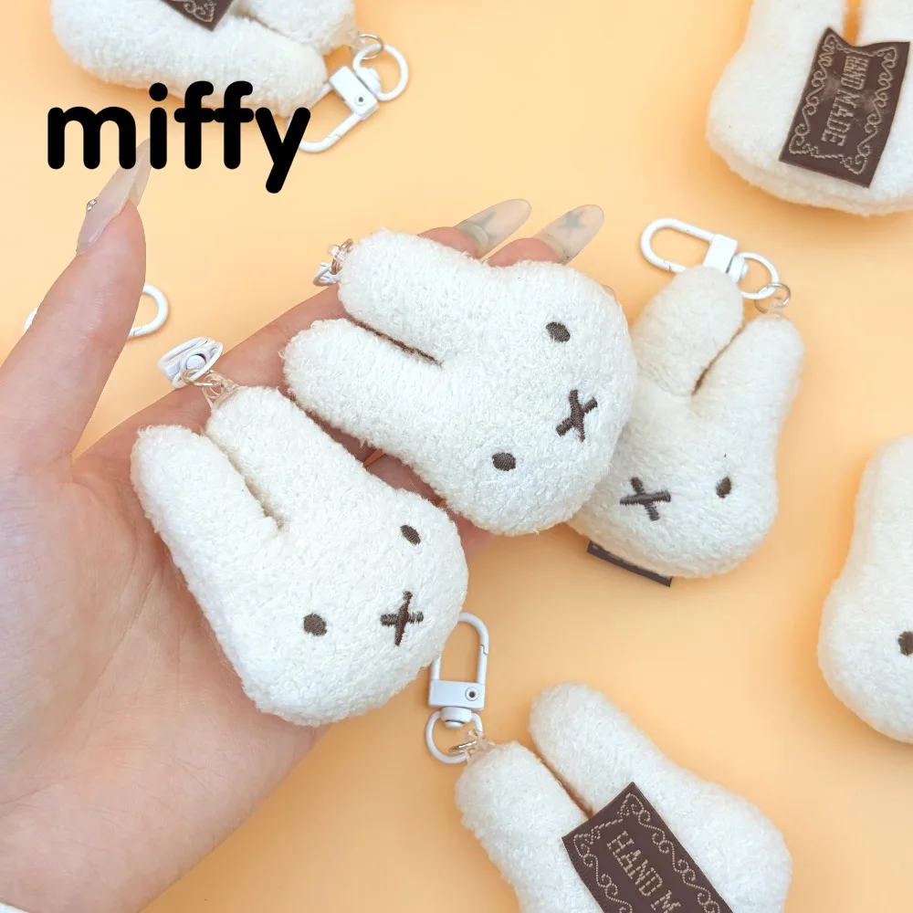Kawaii Miffy Rabbit Plush Keychain Soft Stuffed Bunny Doll Pendant Cute Backpack Bag Charm Accessories for Girls Birthday Gift