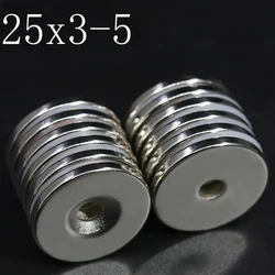 2/5/10/20Pcs 25x3-5 Neodymium Magnet 25mm x 3mm Hole 5mm NdFeB N35 Round Super Powerful Strong Permanent Magnetic imanes Disc