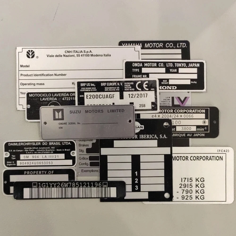 Special Order For Aluminium VIN Plate DO NOT ORDER Until You Have Check With Us SERIAL ID TAG DATA TRUCK