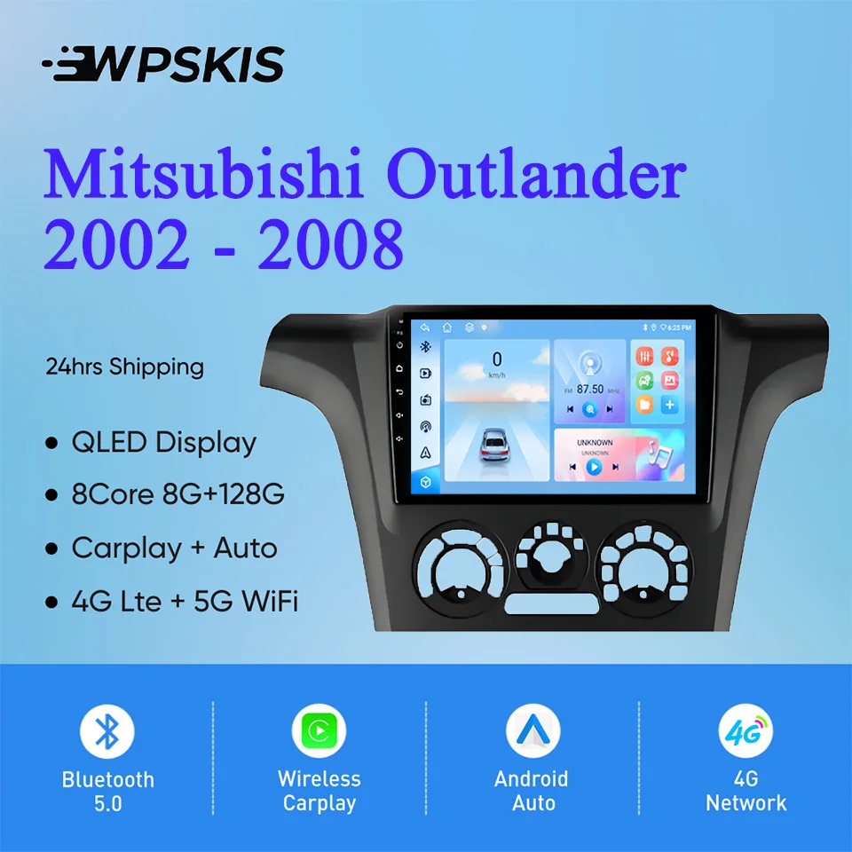 Android 14 128G For Mitsubishi Outlander 2002 - 2008 Auto Stereo Radio Multimedia Video Player Navi GPS Monitor 4G Lte Carplay