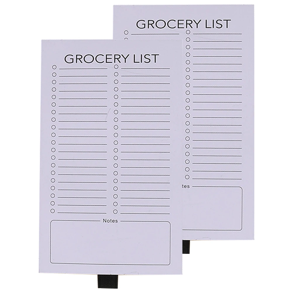 2Pcs Smooth Paper Magnetic Notepad for Fridge Grocery List Pad Tear-Off Notebook Magnetic Backing Refrigerator Note Pads