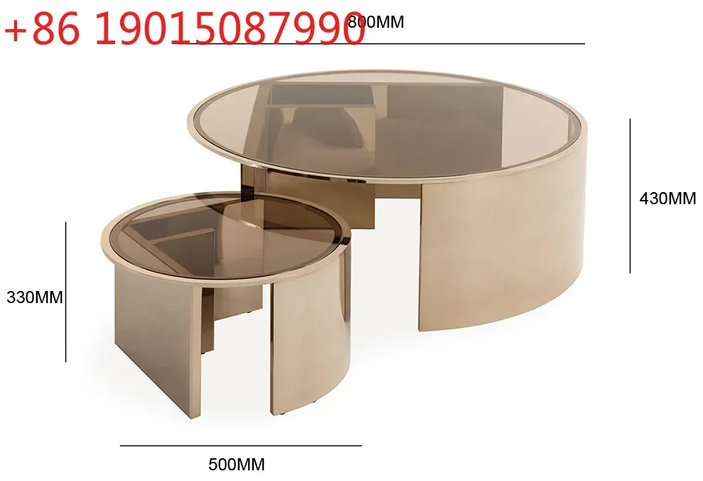 

N Журнальный столик из нержавеющей стали в скандинавском античном стиле, комбинированный чайный столик