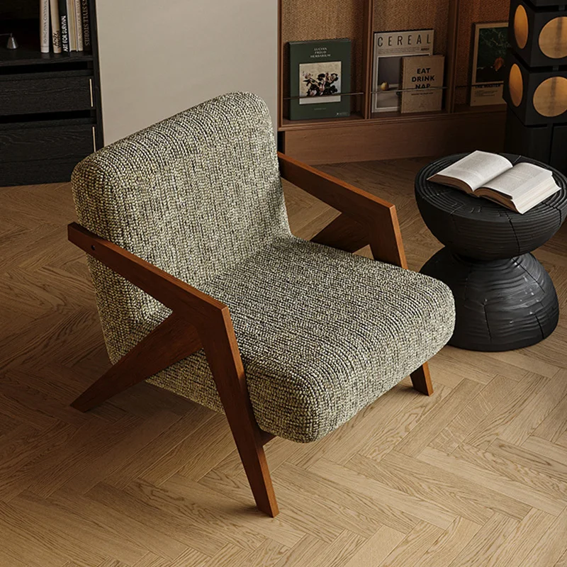 

Set Armchair Backrest for Bedroom & Dining Leisure Style for Home Use Best Seller Wooden Lounge Accent Chair