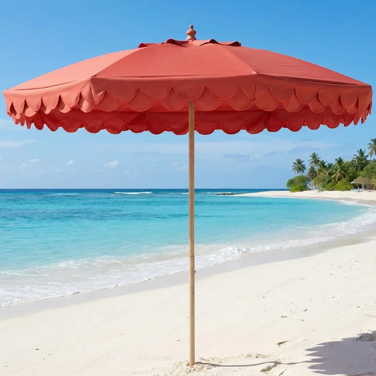 Wave line vertical edge outdoor camping umbrella printing custom seaside garden sun protection leisure garden umbrella