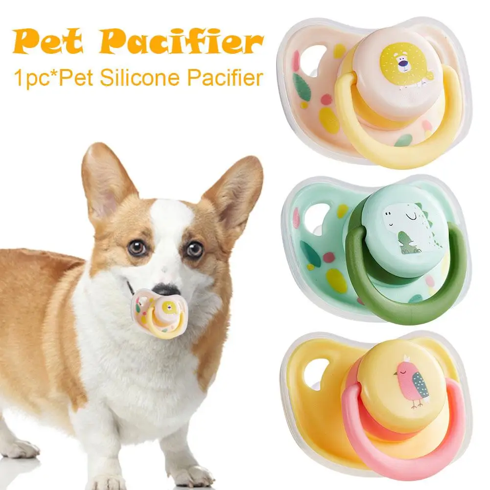 Practical Pet Calming Pacifier Soft Silicone Dog Teeth Grade Silicone Resistant Cat Food Supplies Toy Molar Bite Chew N5T1