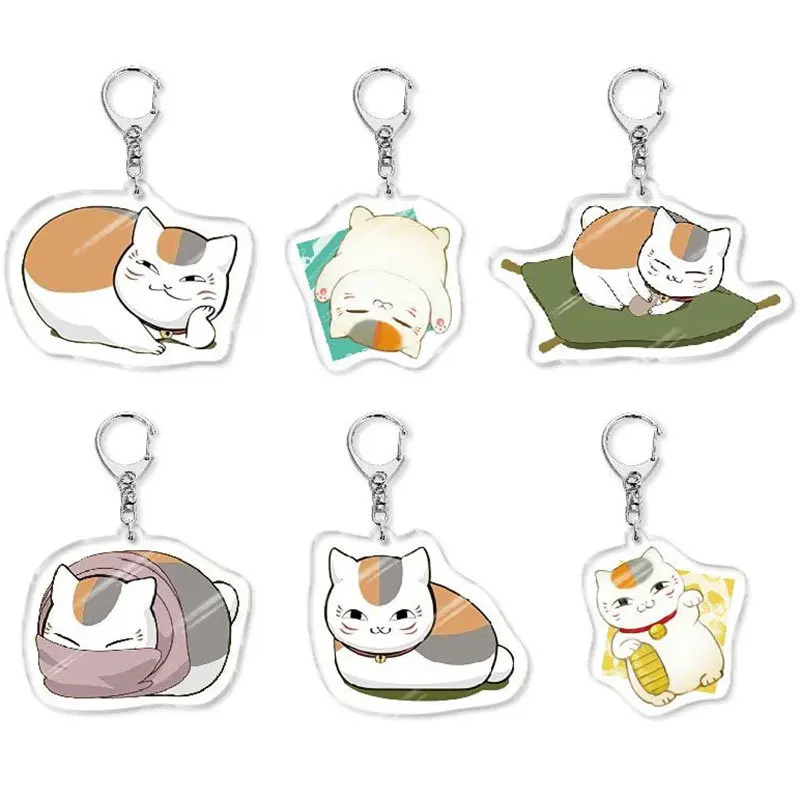 Natsumes Book Of Friends Mr Nyanko Acrylic Fun Keychain Cat Girls Gift Key Chain Bag Charms Souvenir Creative Pendant Jewelry