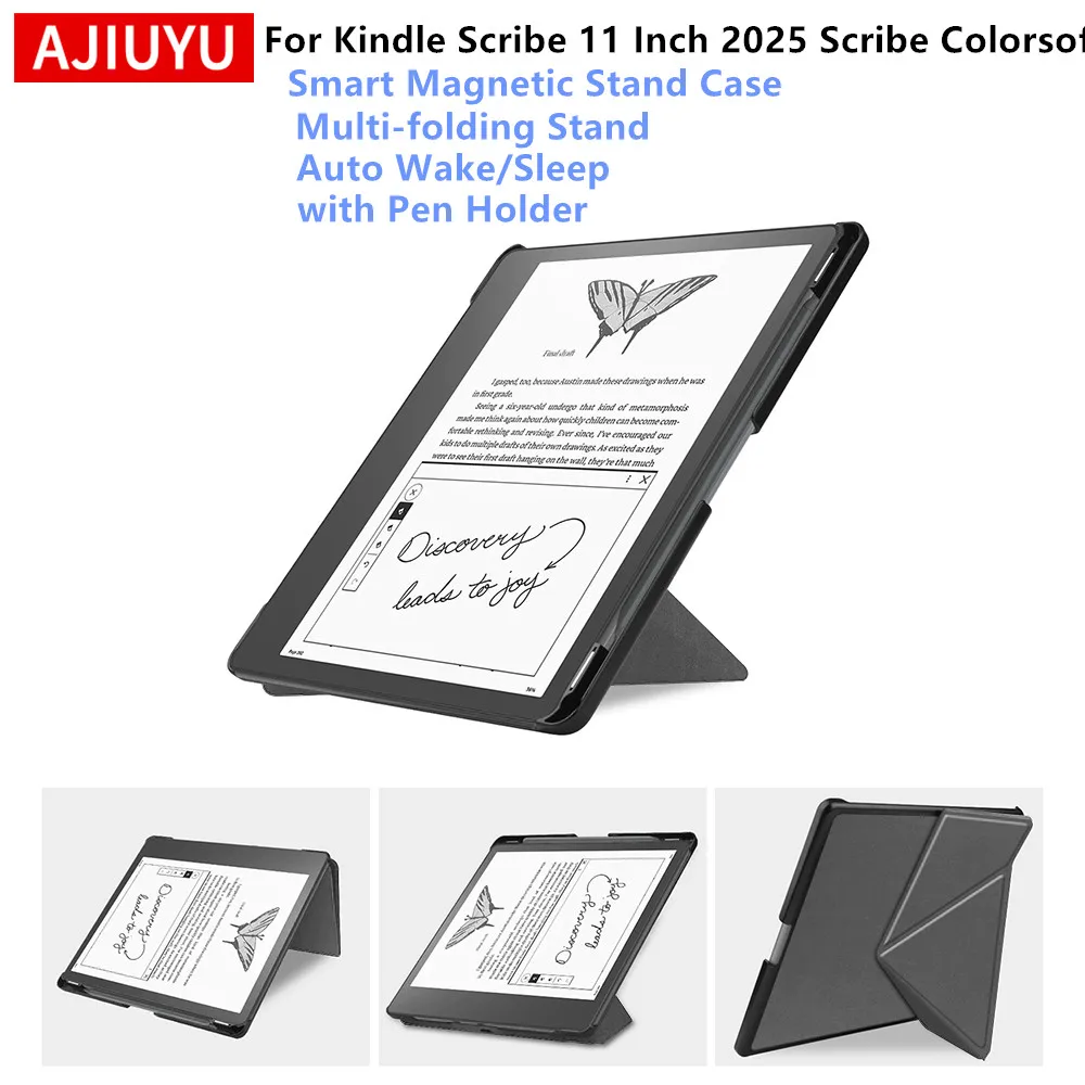 AJIUYU Für Kindle Scribe 11 Zoll 2025 Hülle Faltbare Standhülle für Kindle Scribe Colorsoft 11 Zoll 2025 Smart Book Cover Schutzhülle