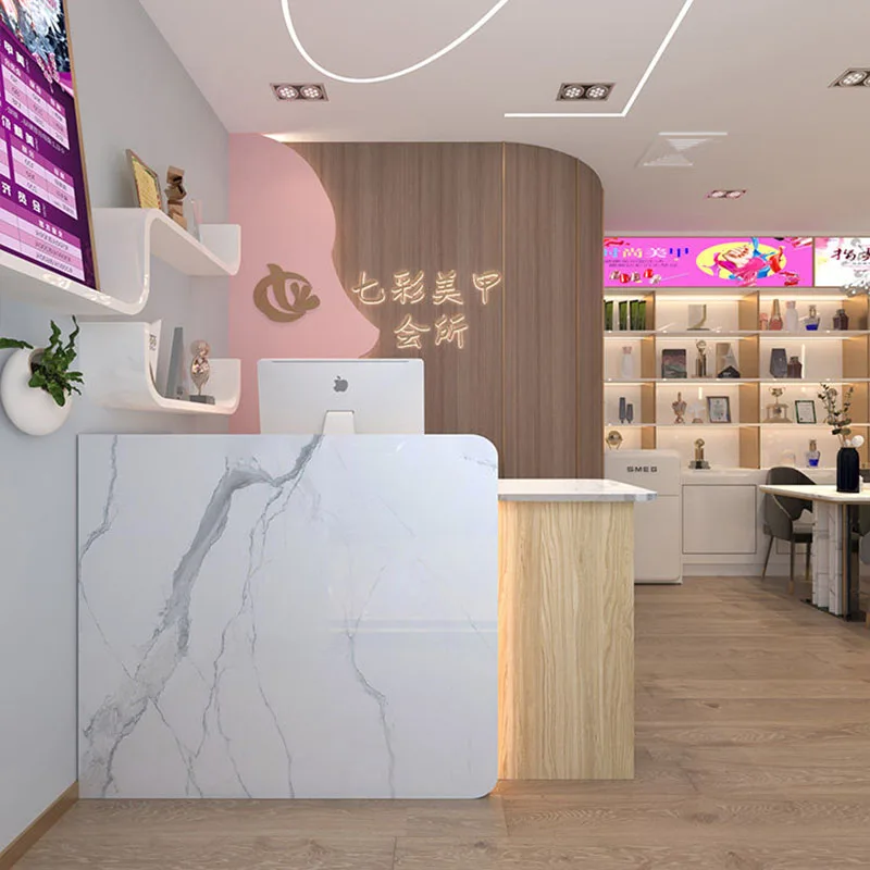 

Shop Beauty Reception Desks Modern Bar Luxury Hotel Restaurant Display Long Reception Desks Company Mostrador Lounge Furniture
