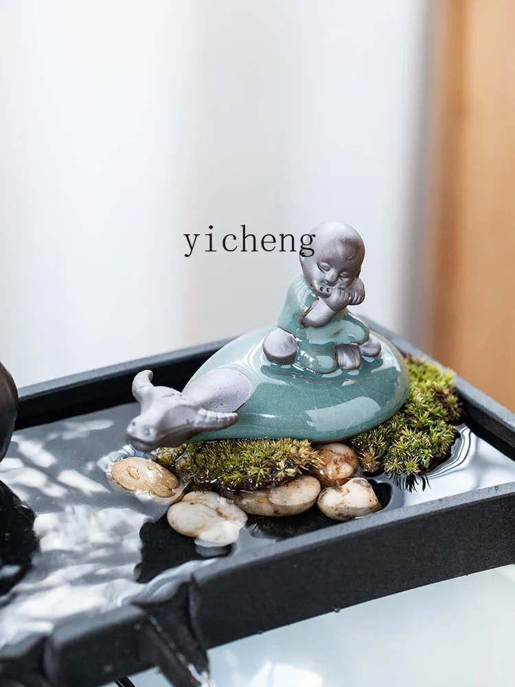 Lucky Flowing Water Ornaments Circulating Water Fish Tank Stone Trough Micro Landscape Landscaping Decoration Accessories