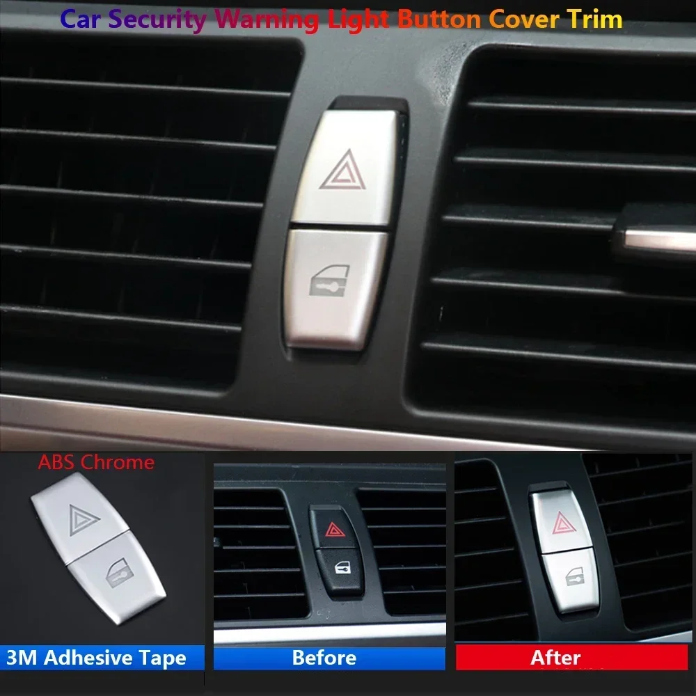 

For BMW 5 Series X1 X5 X6 E70 E71 E84 E60 E61 Car Warning Light Switch Button Trim Sticker Interior Protector Cover Accessories