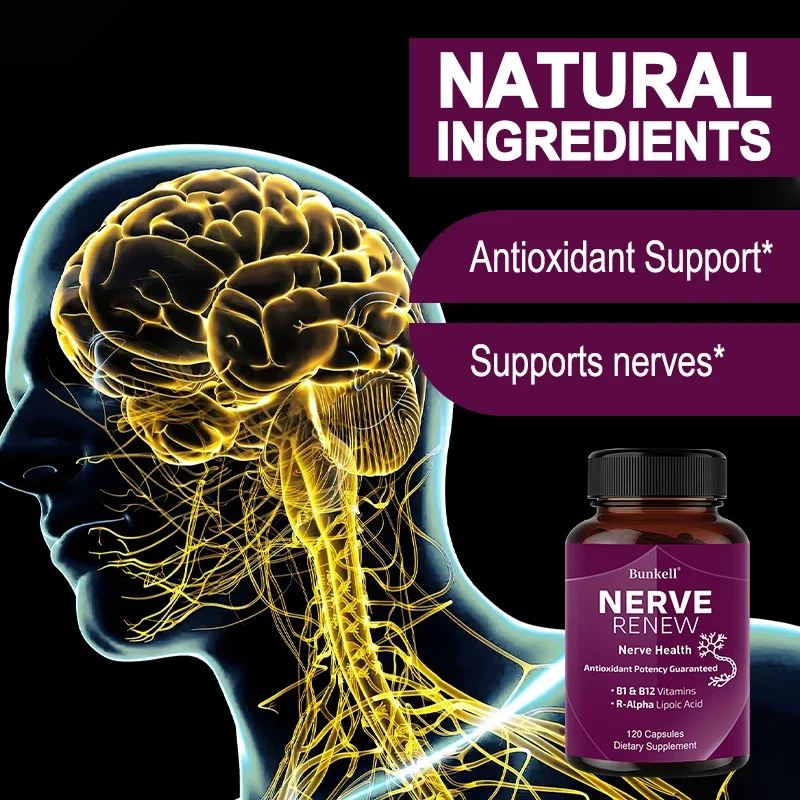 Neurological Support Capsules - Alpha Lipoic Acid Vitamins - Supports Nervous System and Joint Health, Bone Health