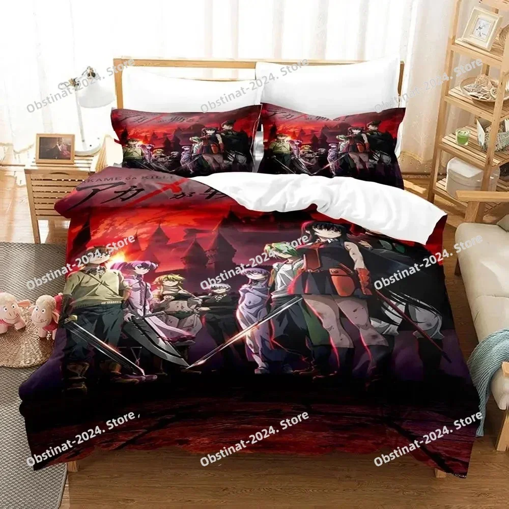 Anime Akame Ga KILL Bedding Set Duvet Cover Full Queen King Size Pillowcase Bed Printed Bed Set Aldult Kid Bedroom Single Twin