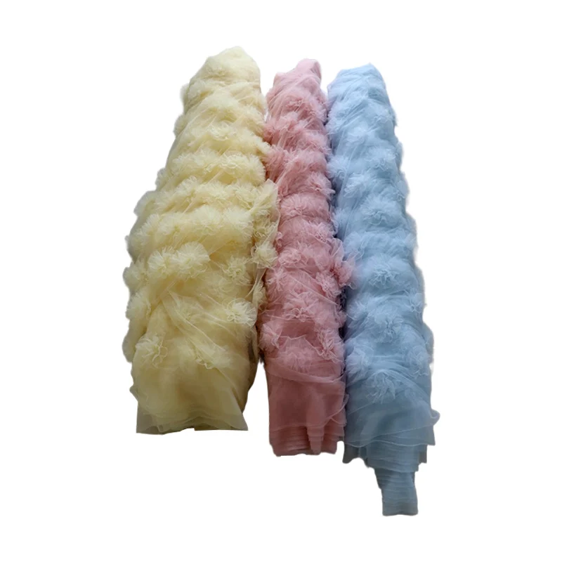 ผ้าลูกไม้ลายดอกไม้ 3 มิติ สีชมพูหวานๆ ผ้าไหมคลาวด์ ผ้าถ่ายภาพสไตล์ป่าไม้ ผ้าตกแต่งฉากหลังงานแต่งงาน อุปกรณ์ประกอบฉากถ่ายภาพ DIY