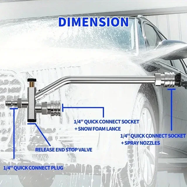 Hochdruckreiniger Dual Function Wand 1/4" Quick Connect Snow Foam Cannon Soap Gun Car Cleaning Zubehör – Detail 4
