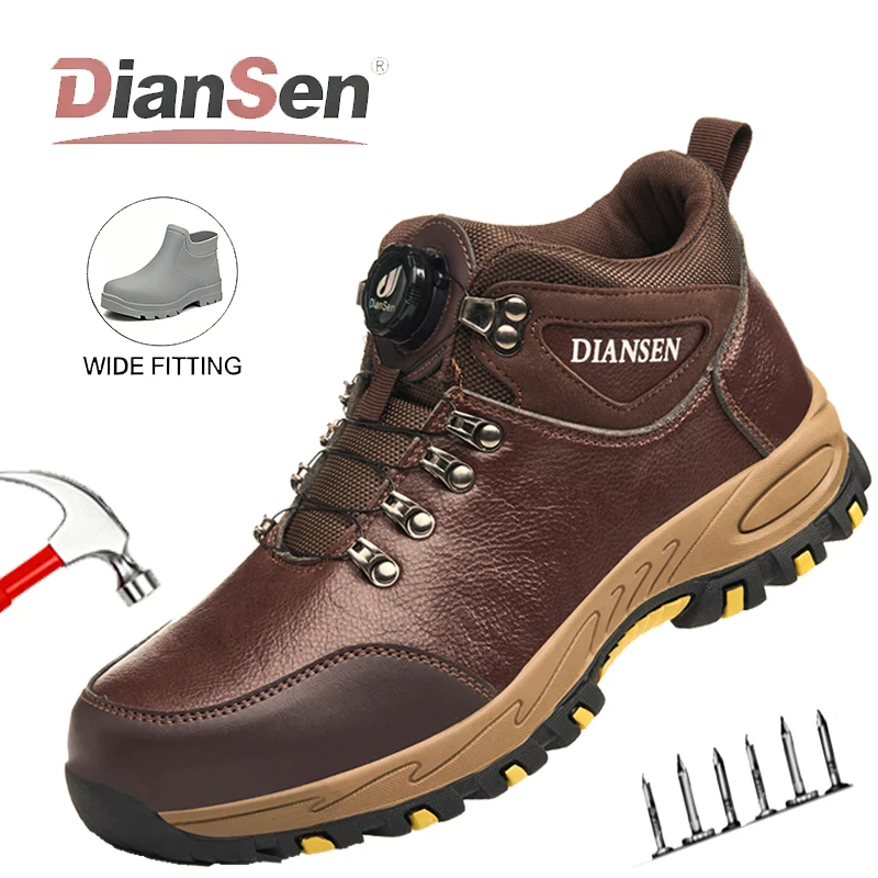 

Men's Safety Boots Steel Toe Shoes Anti-smash Shoes Waterproof Leather Shoes Mens Industrial Shoes Indestructible Shoes