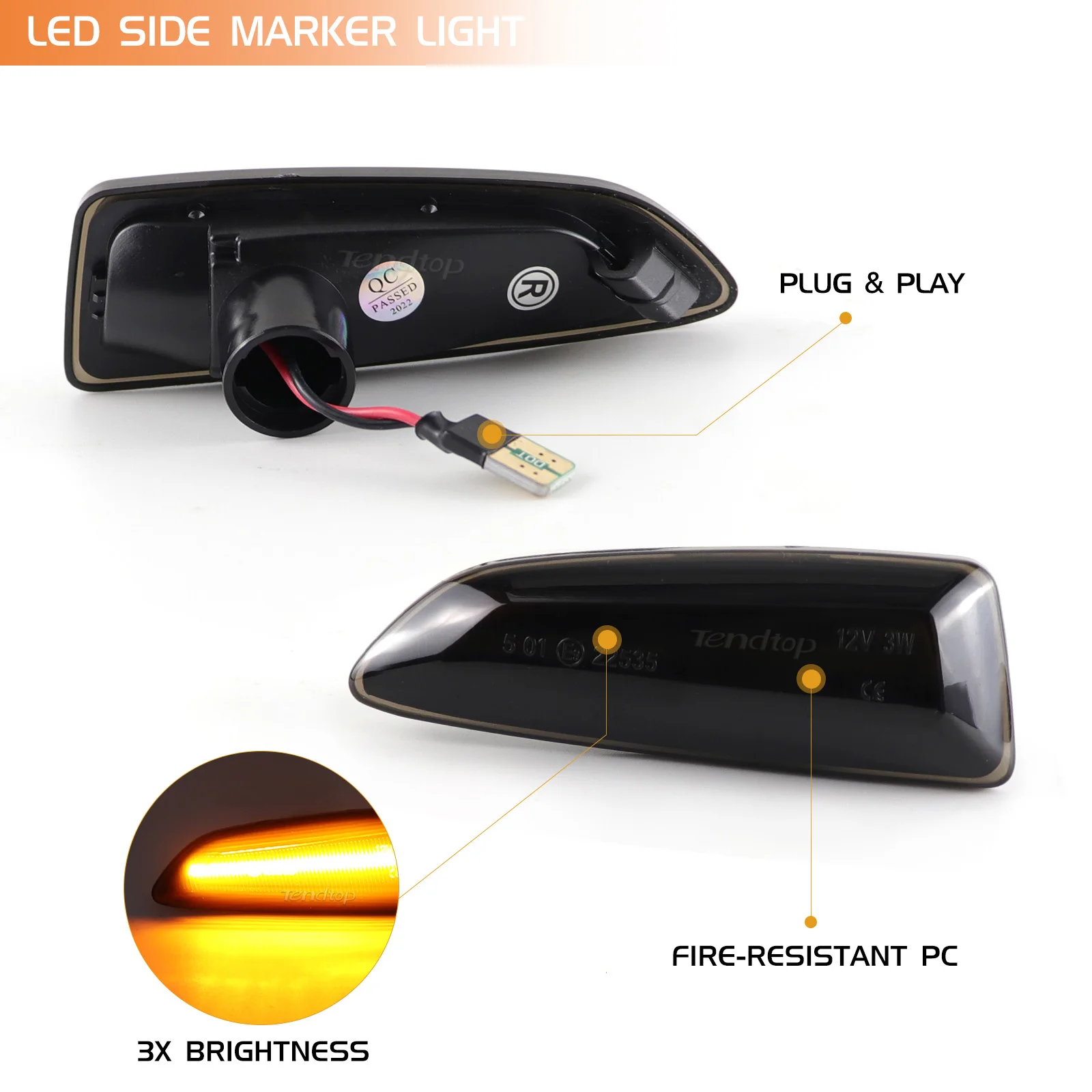 LED Dynamic Turn Signal Light Repeater Side Marker  For Opel Vauxhall Astra J K Crossland X Grandland Insignia B Zafira C Side