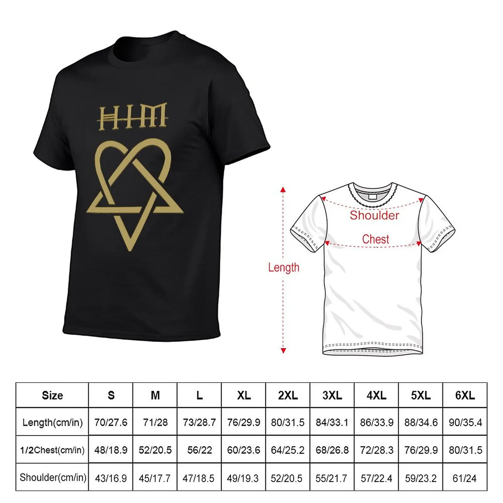 Him Band Heartagram GoldHim Band long Heartagram Tee Him T-Shirt tops funny t shirt Short t-shirt men workout shirt