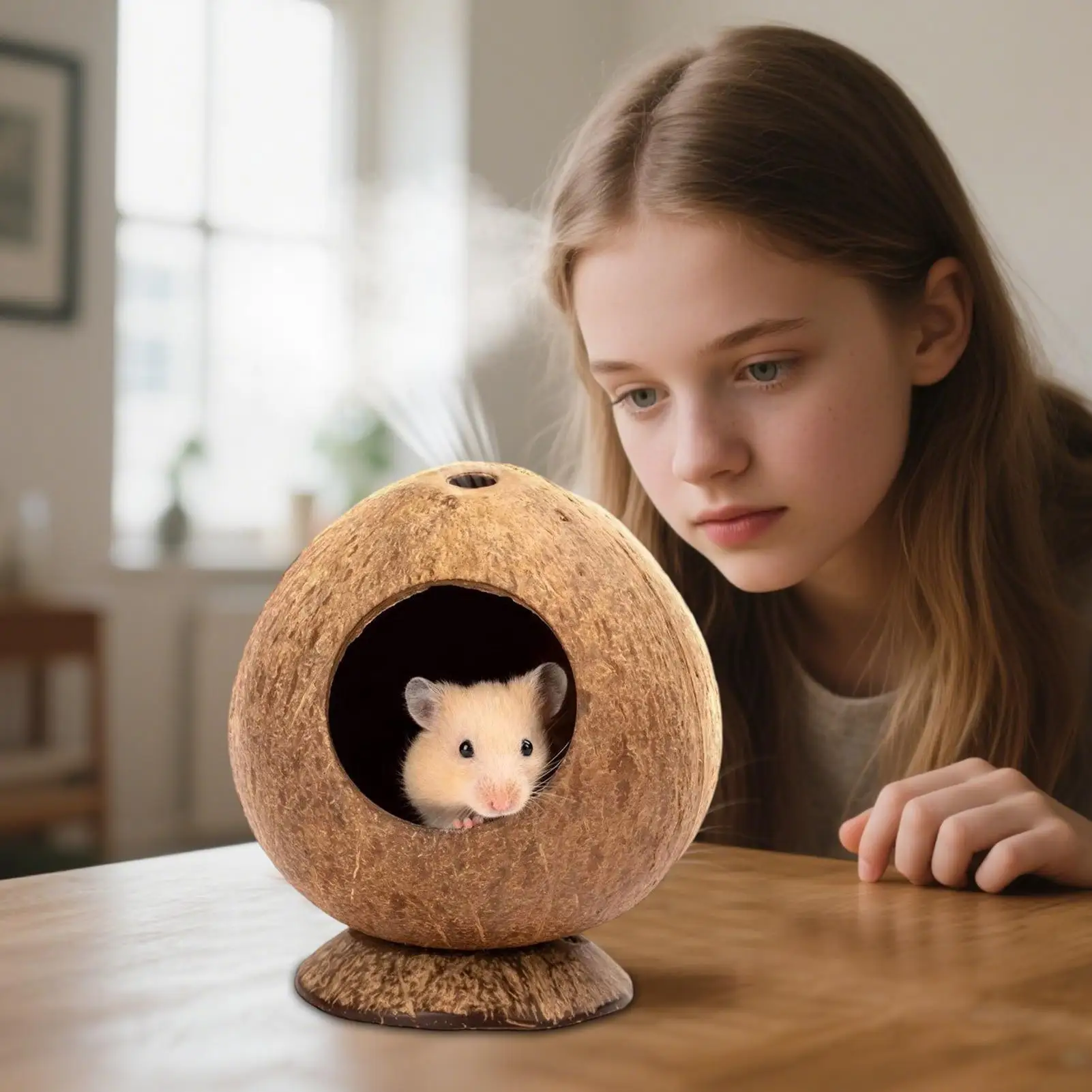 هامستر هاوس 5.3 × 4.7 بوصة كوخ الهامستر إثراء الكهف مع قاعدة مضادة للطرف حاوية الموئل لأرنب القنفذ للحيوانات الأليفة #2