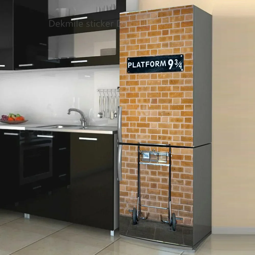 Geometric Pattern Wall Fridge Stickers For Dining Room Home Decoration Bricks Cup Cabinet Food Vinyl Art Wall Decal Refrigerator
