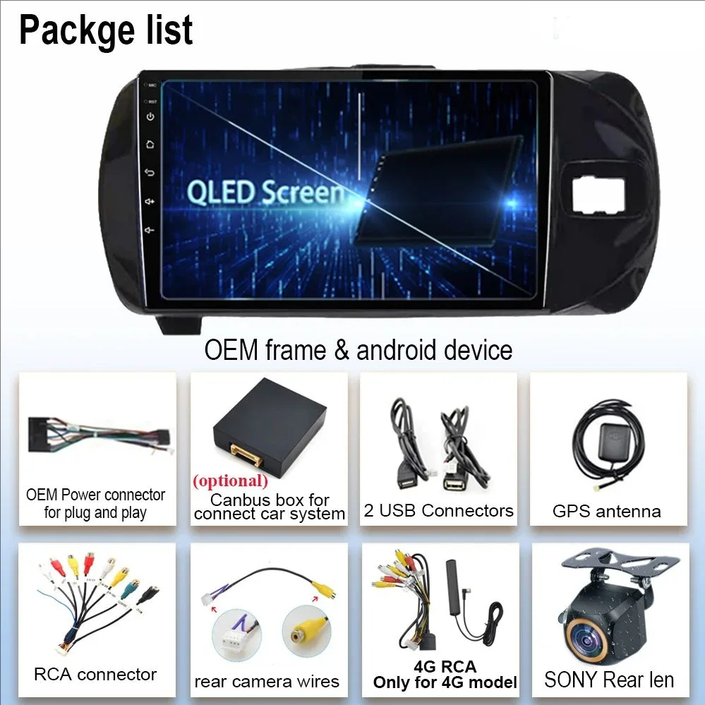 Autoradio Radio samochodowe dla Toyota Vitz 3 XP 130 2014 - 2019 Carplay Wireless Android Auto Multimedia Automotive Video Stereo WIFI