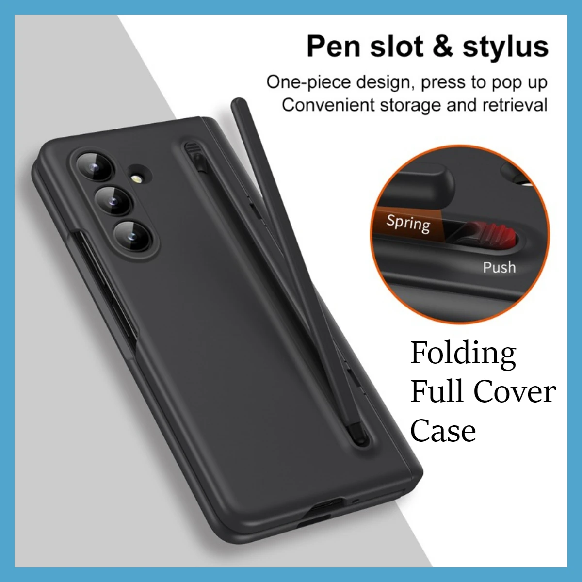 Case For Samsung Galaxy Z Fold 8 8 Ultra ELVEV Hard PC + Soft TPU Hinge Protection Holder Cover with Glass and Pen Slot