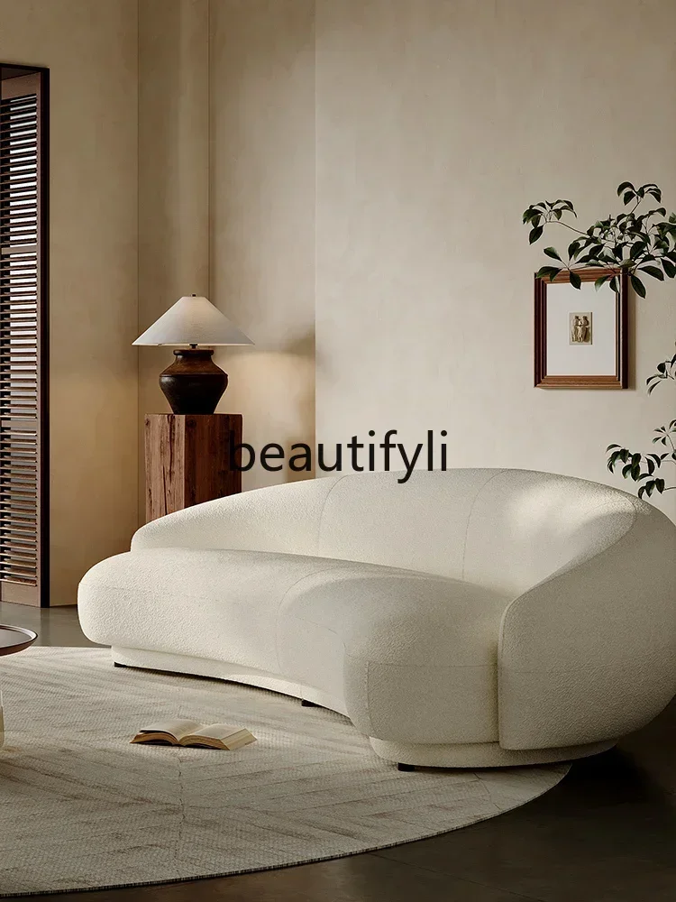 

LX Modern minimalist cashew fabric sofa Nordic light luxury wabi wind creative living room special-shaped designerSSS