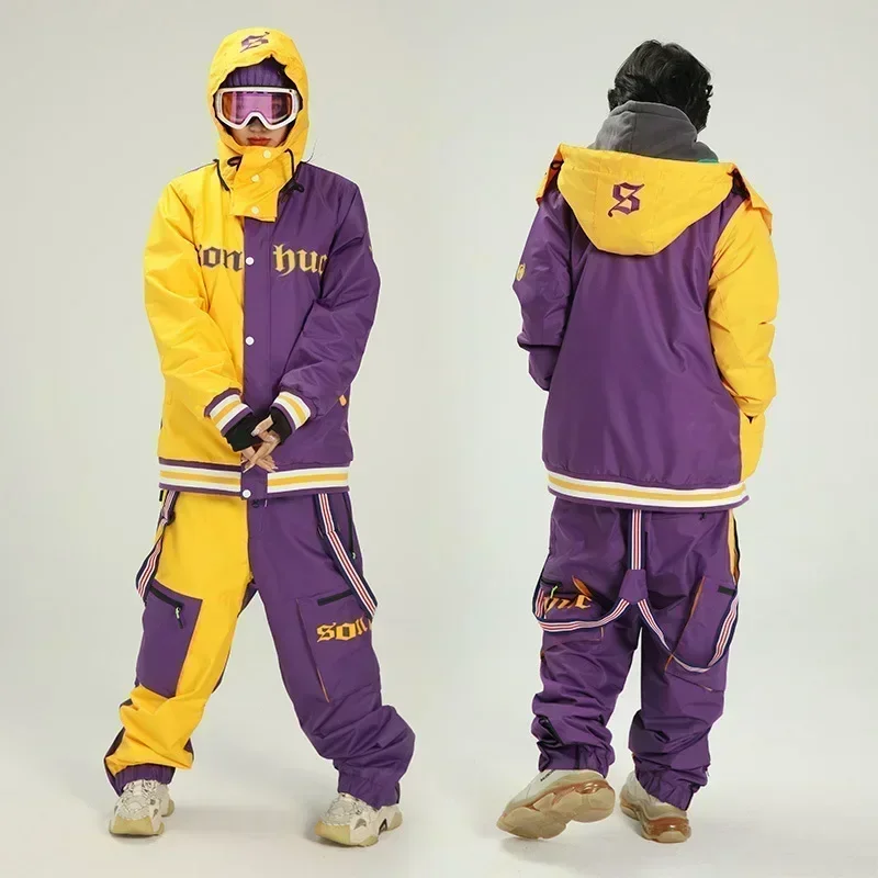 2025 traje de esquí hombres mujeres invierno a prueba de viento impermeable cálido deportes al aire libre transpirable esquí snowboard nueva ropa de nieve mono