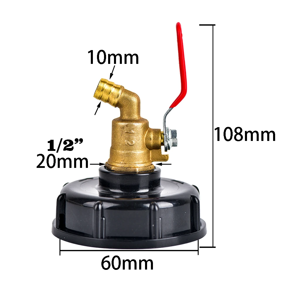 1000 L Adapter zbiornika IBC S60X6 gwint do 10mm armatura do węży zawór mosiężny kran do ziorniki wody zewnętrznego