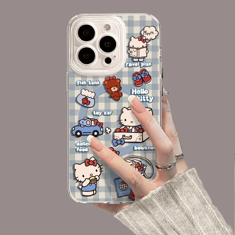 H-Hello K-Kitty Camera Protection For Magnetic Magsafe Phone Case For iPhone 17 AIR 16 15 14 13 12 11 PRO MAX 16 PLUS Y2K Cover - náhled 2