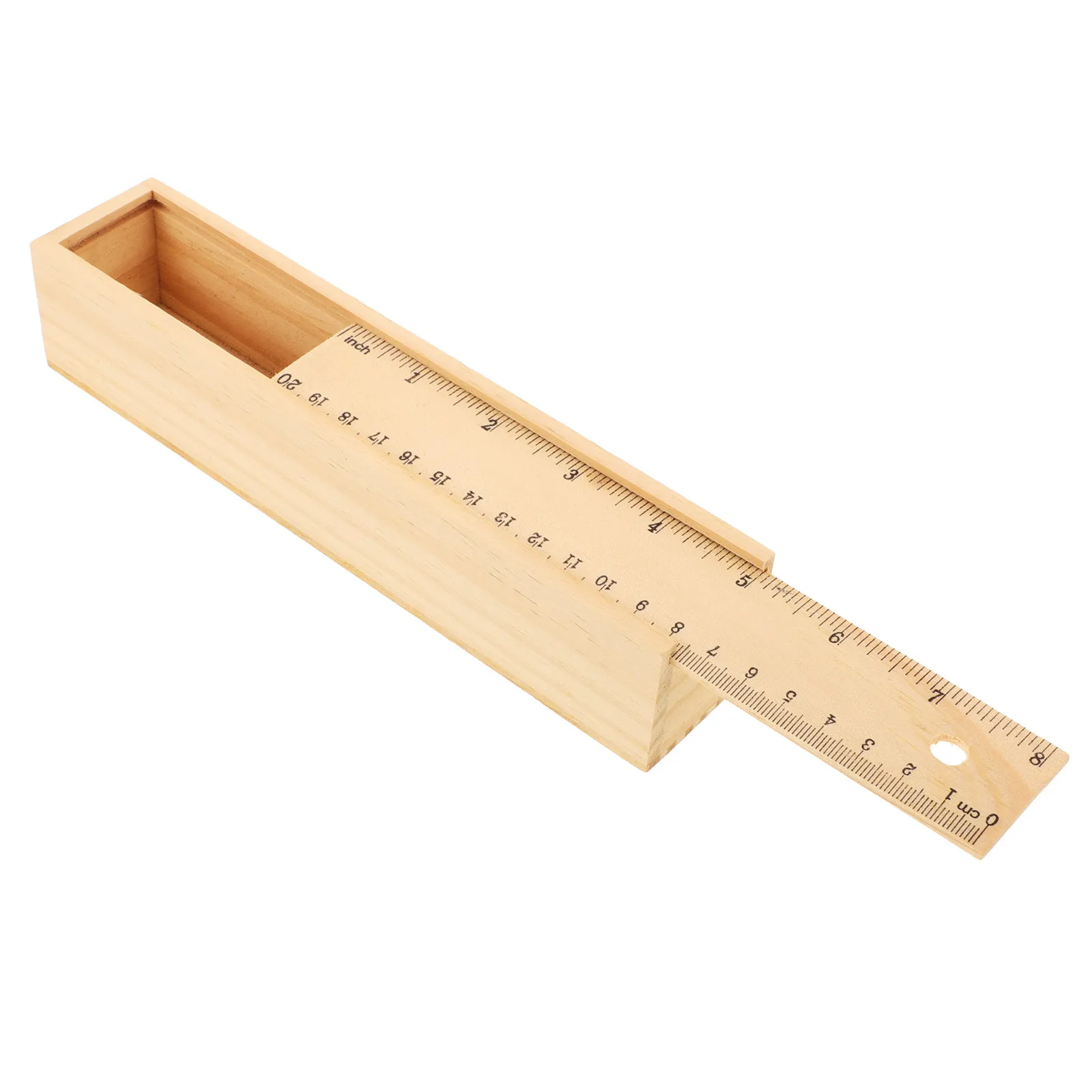 

Thick Solid Color Wood Pen Box Large Capacity Sturdy Pencil Case Stationery Organizer School Gift Wood Pencil Case