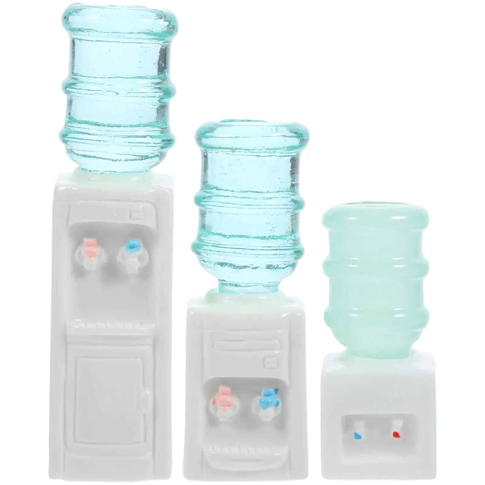 

3Pcs Miniature Water Dispenser Dollhouse Decor for Living Room Bedroom Dining Room Study Sewing Game Rooms Washable Educational