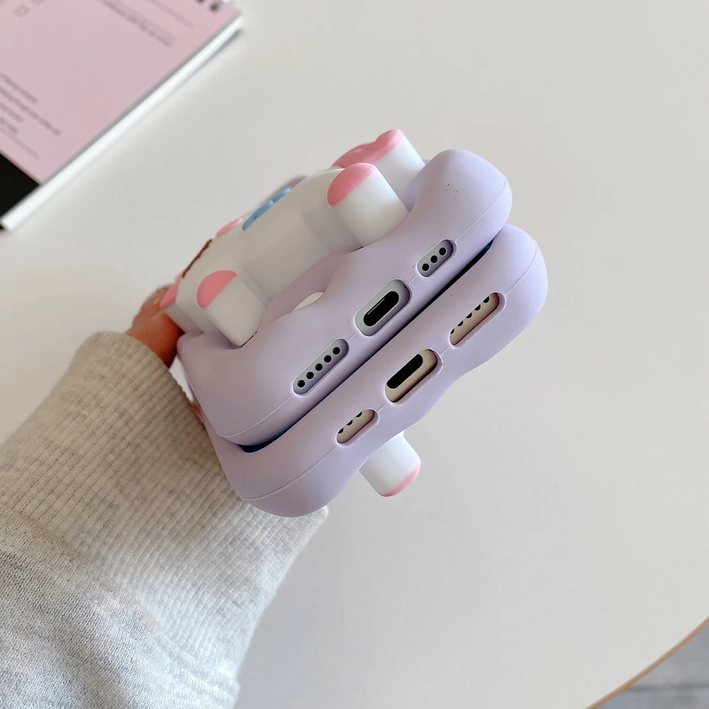 Nette 3D Cartoon Regenbogen Einhorn Pferd Weiche Silikon Halterung Fall Ständer Halter Abdeckung Für iPhone 17 16 Plus 15 14 13 12 Pro Max – Detail 7