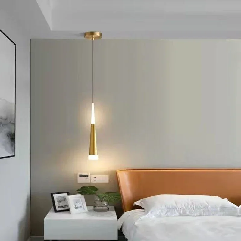 

LED Wire Bedside Long Hanging Nordic Pendant Lamp Living Dining Room Study Chandelier Indoor Home Decor Light Fixture Luster