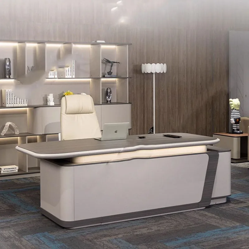 Prateleiras artesanato mesa de escritório armazenamento recepção computador moderno mesa de escritório europeu nórdico escritorio móveis comerciais