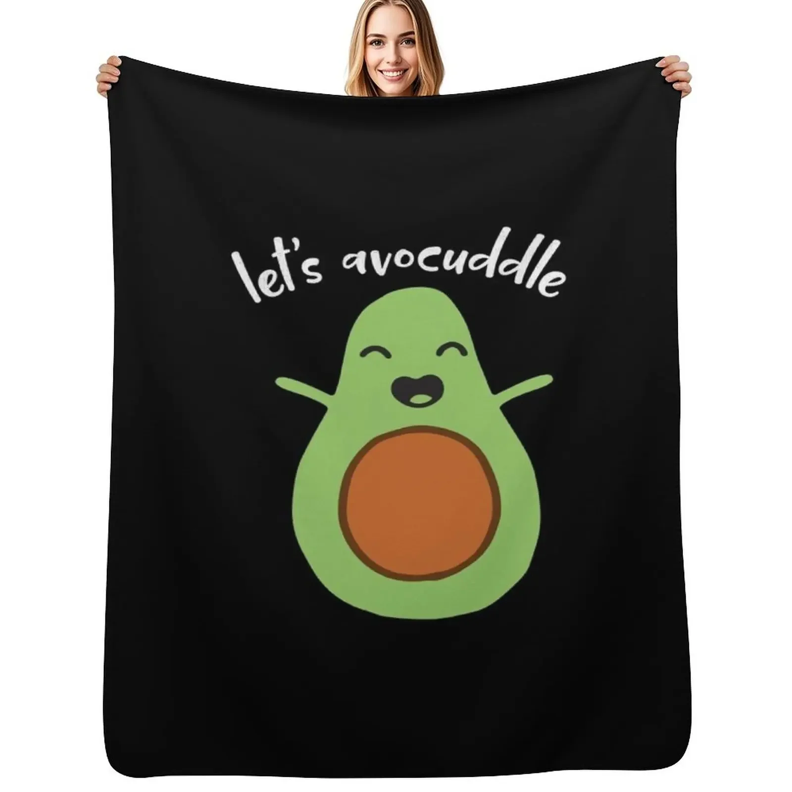 

Humor Avocado Let's Avocuddle Adorable Couple His and Hers Throw Blanket Custom Soft Beds Soft For Baby Blanket