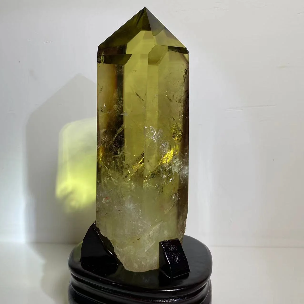 Natural Crystal Citrine Quartz Point,Raw Stone Bottom, Send Base, Home Decor, Energy Stones for Wealth and Happiness, High Quali