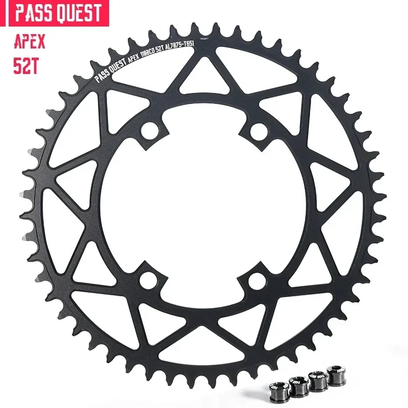 PASS QUEST 110BCD kettingblad voor Sram Apex kettingbladen racefiets 36/38/40/42/44/46/48/50/52T 110BCD Smalle Grove Kettingwiel