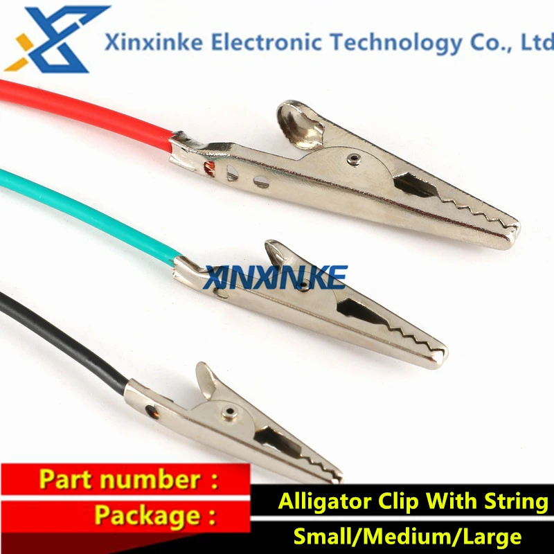 Small/Medium/Large Double Head With Line Crocodile Clip Test Line Repair Link Line 10 Pieces 5 Colors