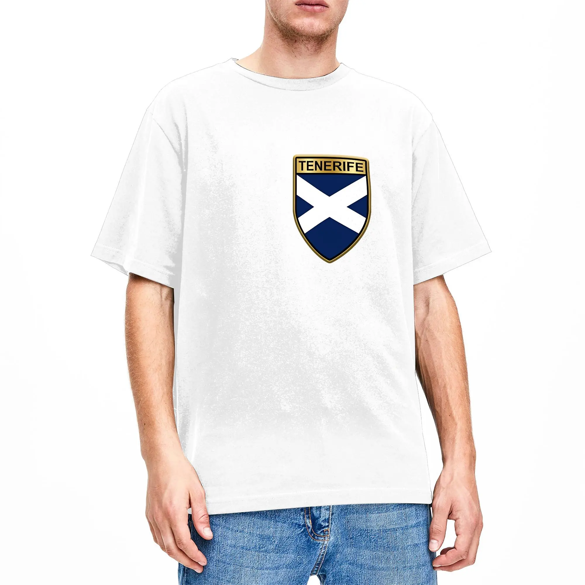 Tenerife Flag T-Shirt Summer  Harajuku T Shirts Mens Pure Cotton O Neck Plus Size Top Tees Short-Sleeved Awesome Tshirt