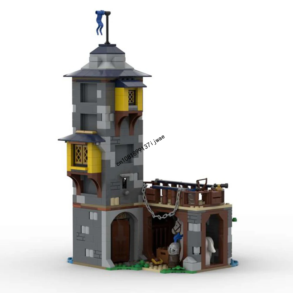 

New 606PCS MOC European Medieval Street View Prison Moc Building DIY creative ideas Retro child Toy Birthday Gift blocks