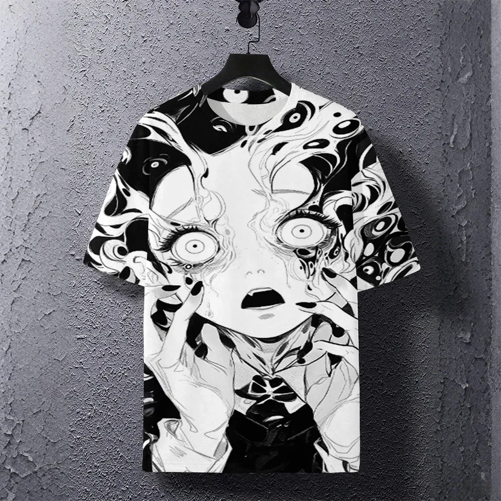 

2025 new Halloween polyester fiber movie-themed printed short-sleeved men's and women's quick-drying and breathable T-shirts