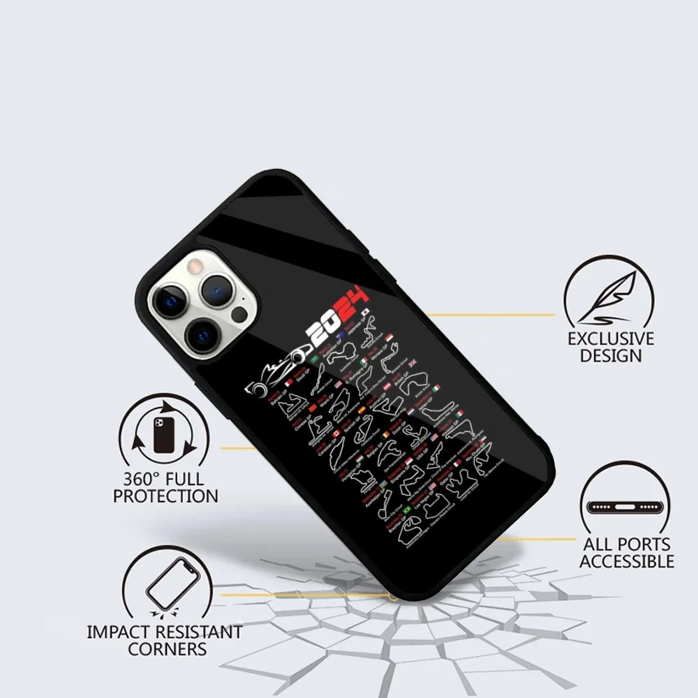 F1 Race T-Tracks Circuits 2024  Phone Case For iPhone 15,14,13,12,11,Plus,Pro,Max Mini Magsafe Magnetic Wireless Charging