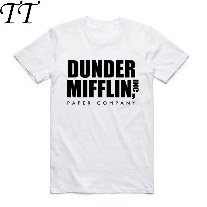 

2019 S-XXX Men Women Print The Office TV Show Dunder Mifflin Paper White T-shirt Short sleeve O-Neck Harajuku Streetwear Tshirt