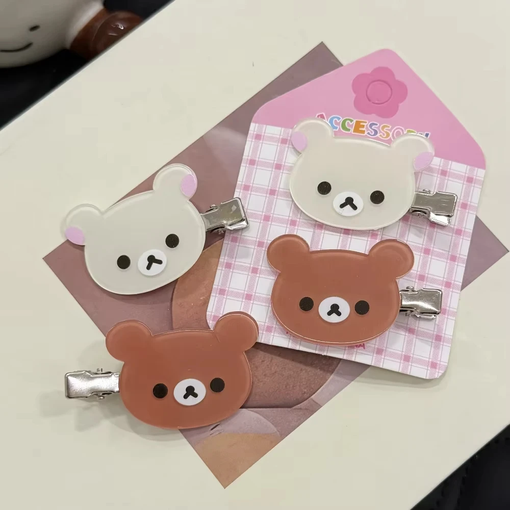 Fashion Rilakkuma Korilakkuma Hair Clips Anime Bear Head Cute Hair