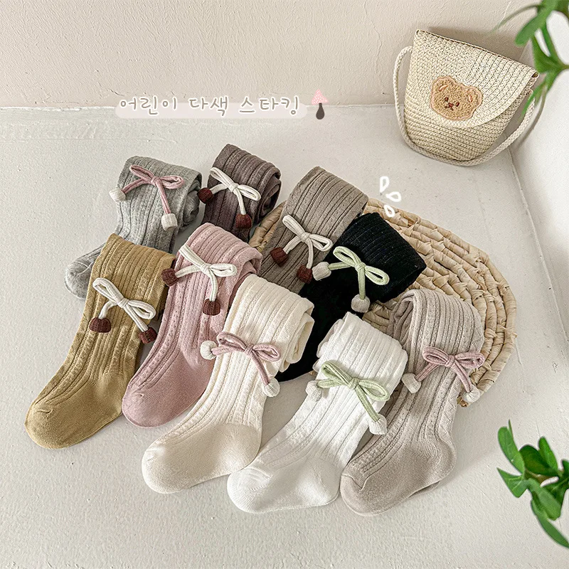 

Cotton Baby Tights Sweet Bowtie Girls Leggings Kids Children Pantyhose Stockings Girls Socks 0 to 8 Years