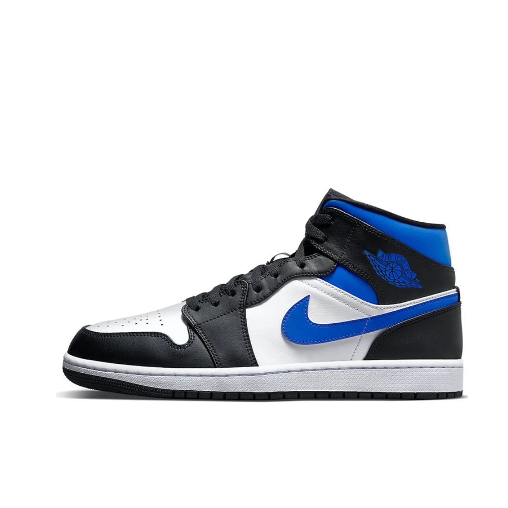 Nike Air Jordan 1 Mid Men's board Shoes Support Comfort Casual Shoes Winter Cushioned and lightweight breathable  Black&Blue